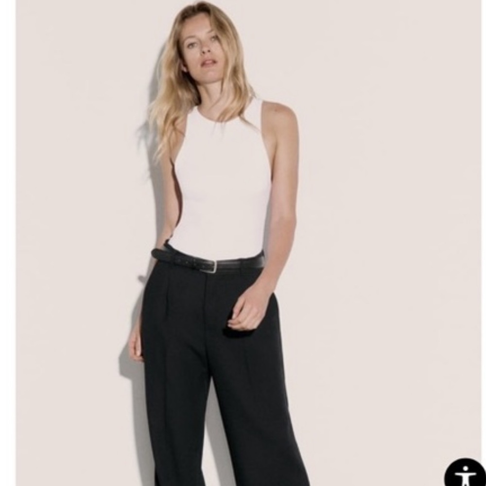 Zara white high neck bodysuit